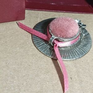 Past Times Victorian Sunhat Pincushion English Pewter Boxed 2in